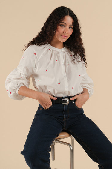 Chemise 64199 coeur rouge