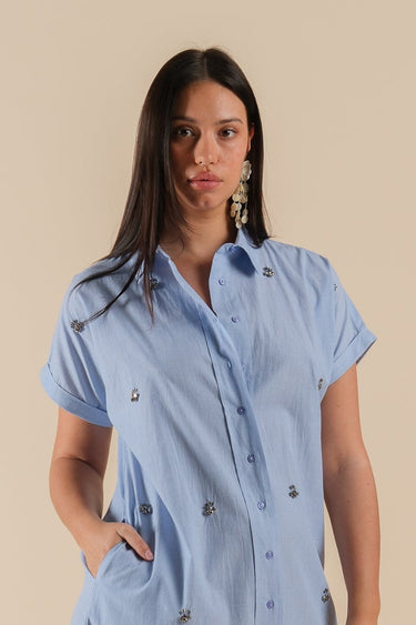 Robe brodée bijoux Casa Bleu