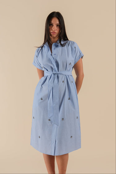 Robe brodée bijoux Casa Bleu