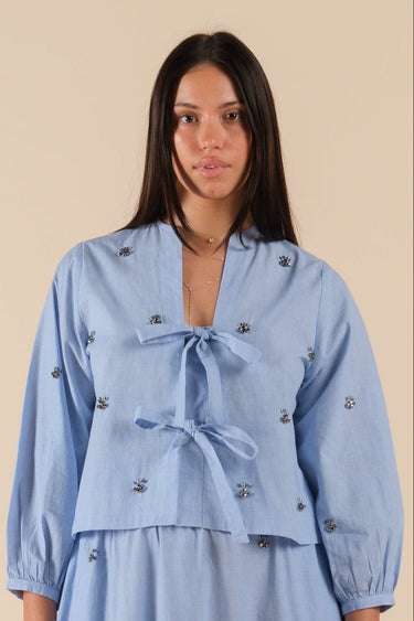 Blouse à nouer Chill Bleu