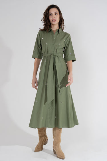 Long Khaki Jacquy