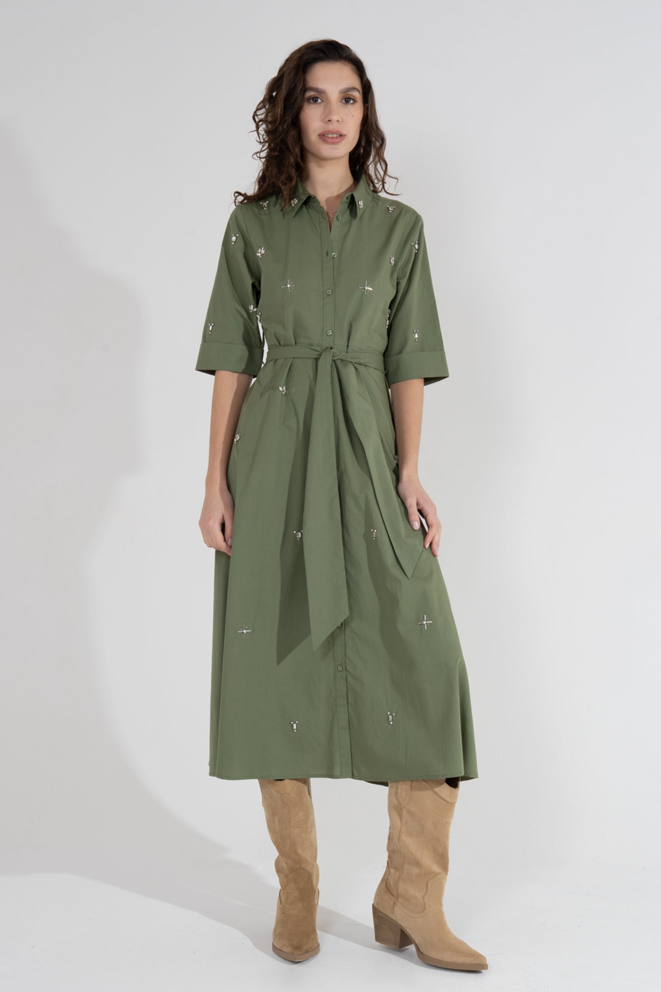 Long Khaki Jacquy
