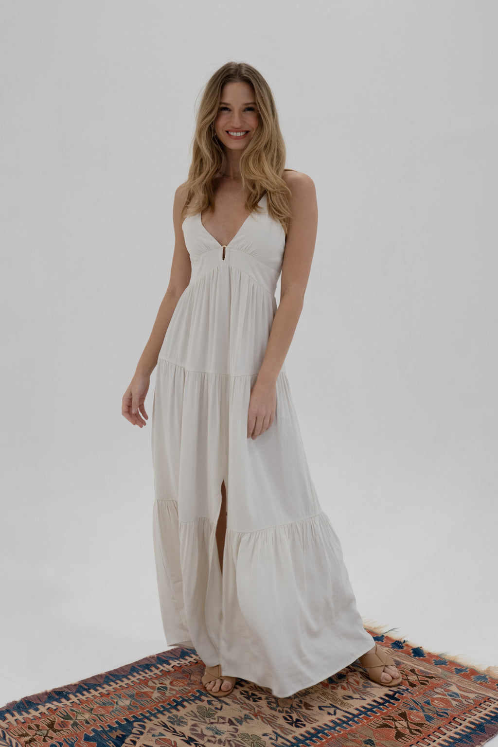 Off White Long Capri (satin)