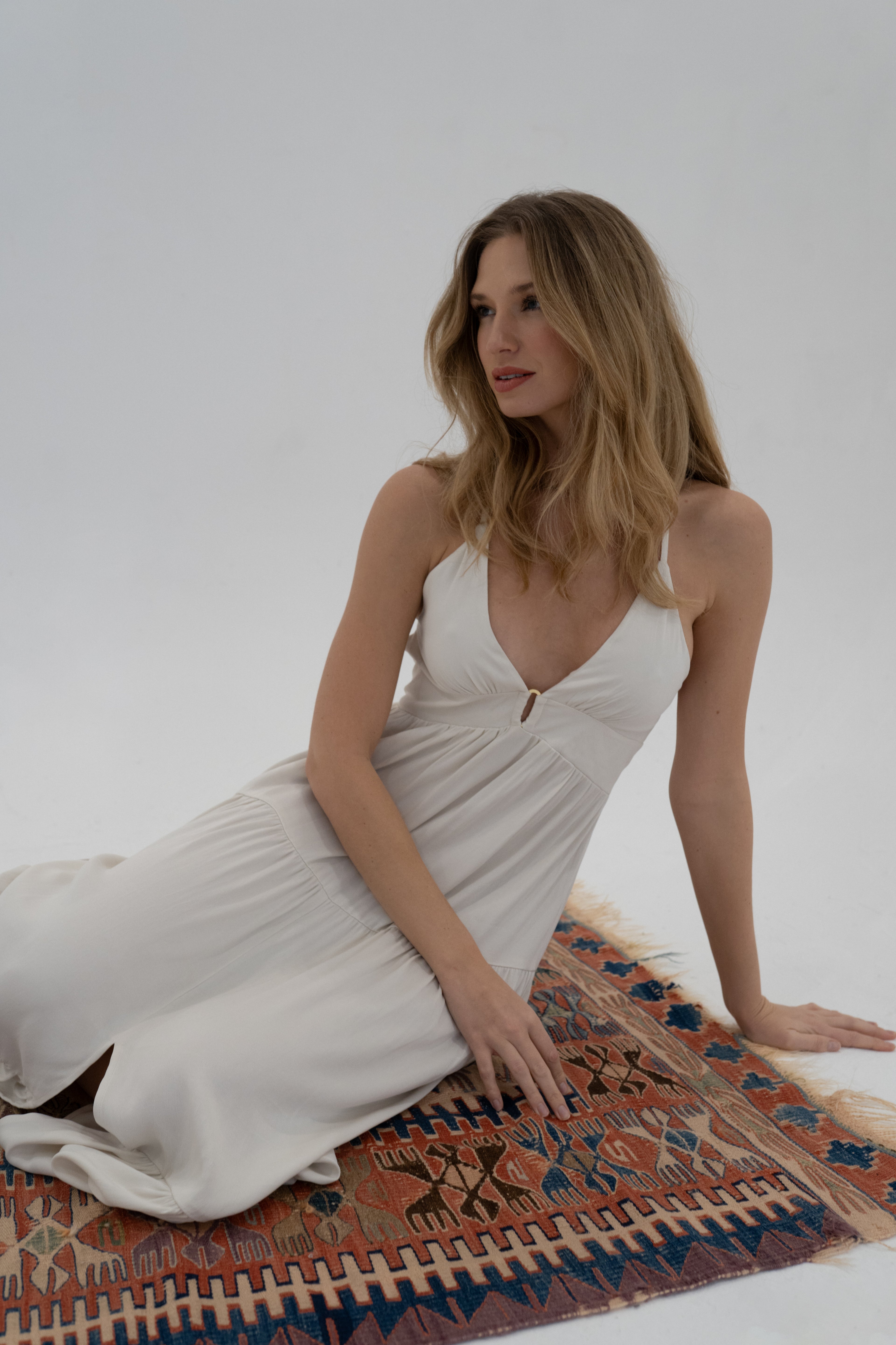 Off White Long Capri (satin)