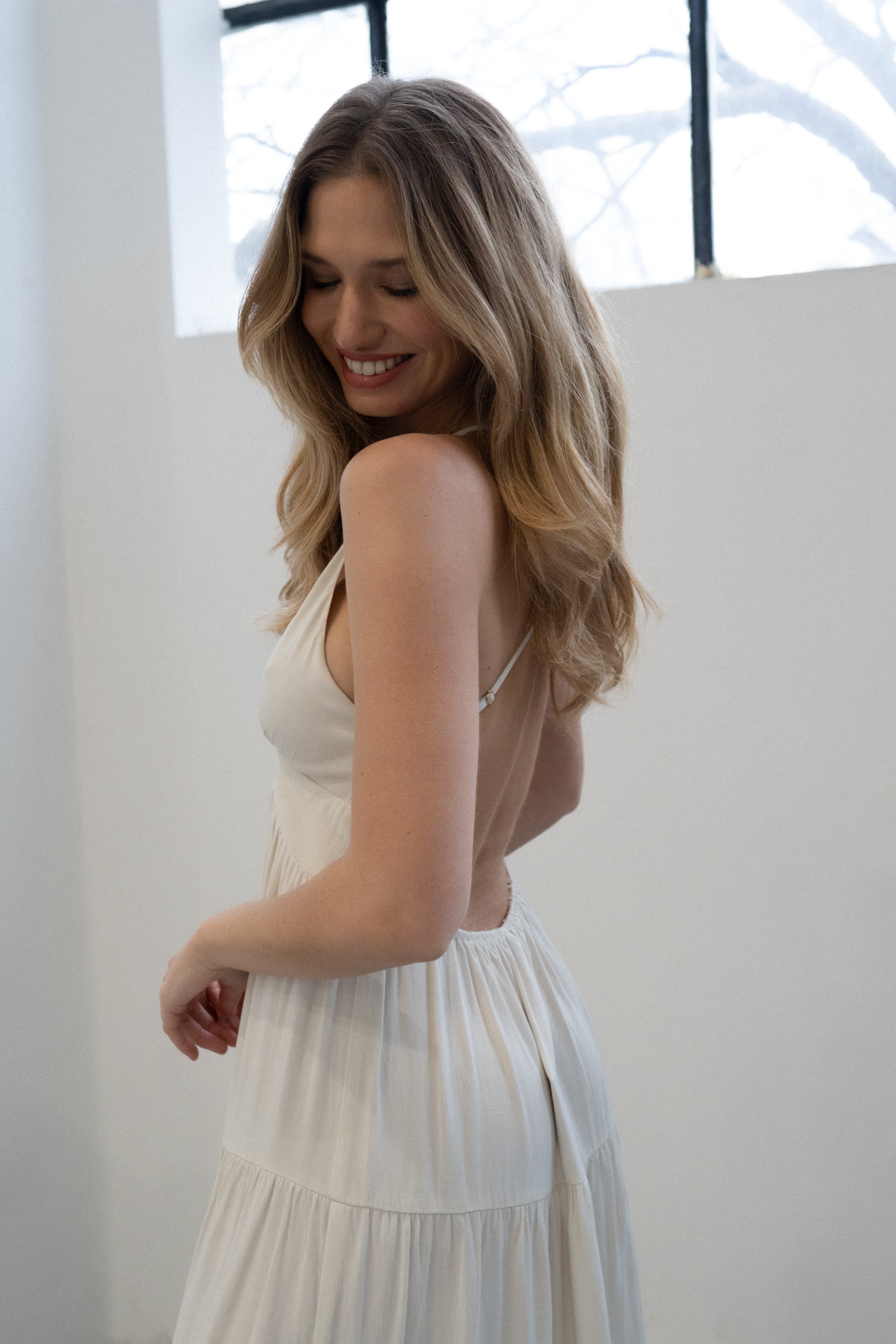 Off White Long Capri (satin)