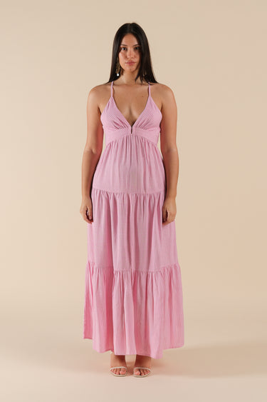 Robe bretelles Louise 004 Rose