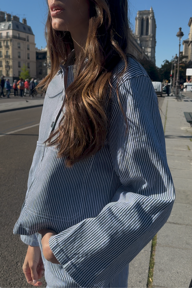 Veste 63895 Rayé Marine
